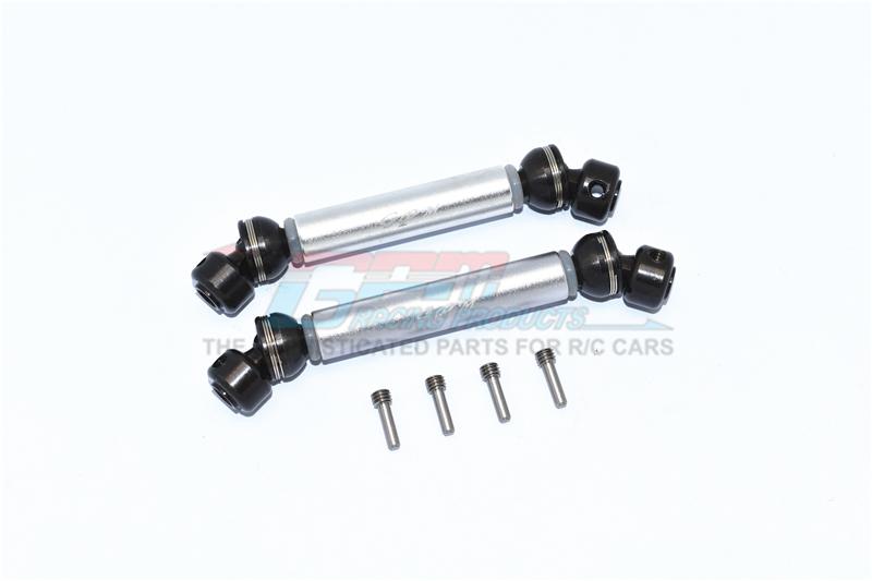 Tamiya Mercedes-Benz G500 CC-02 (#58675) Steel+Aluminium Front + Rear CVD Drive Shaft - 1 Pair Set Silver