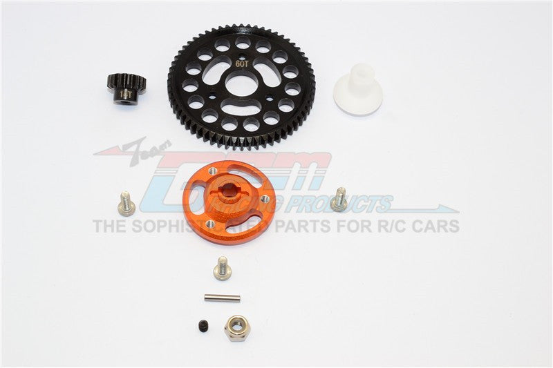 Traxxas Craniac Aluminum Spur Gear Adapter+Steel Gear 60T & 14T - 1 Set Orange