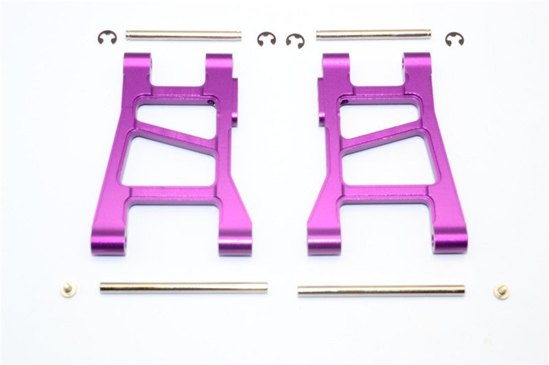 Tamiya DF-02 Aluminum Front Lower Arm With Pins & 2.5mm E-Clips & Delrin Collars & Screws - 1Pr Set Purple