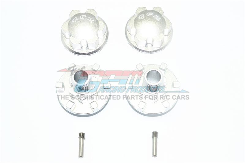 Traxxas E-Revo 2.0 VXL Brushless (86086-4) Aluminum Wheel Hex Claw + Wheel Lock - 4Pc Set Silver