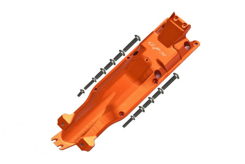 Traxxas E-Revo 2.0 VXL Brushless (86086-4) Aluminum 3D Skid Plate For Middle Of Chassis - 1 Set Orange