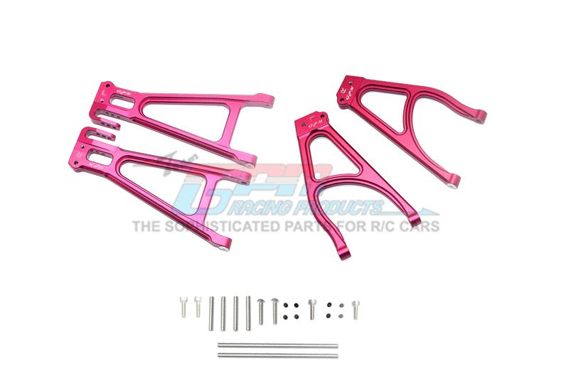 Traxxas E-Revo 2.0 VXL Brushless (86086-4) Aluminum Rear Suspension Arm Set (Upper+Lower) - 4Pc Set Red