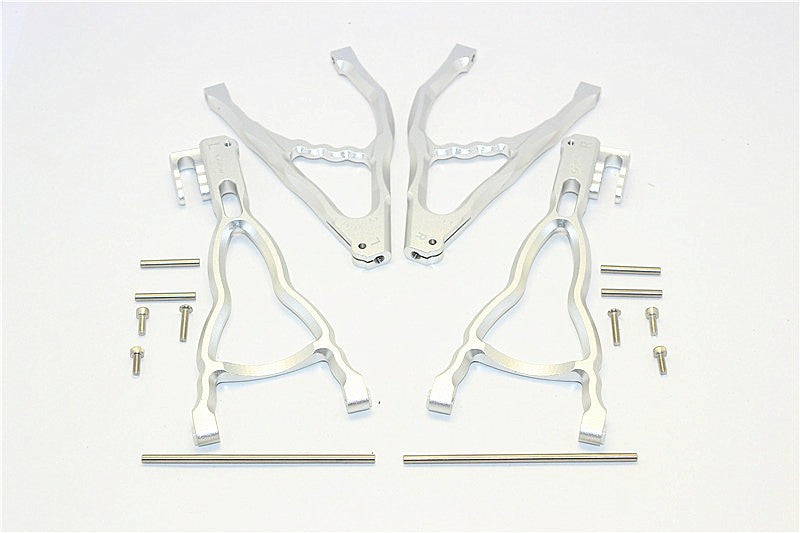 Traxxas E-Revo Brushless Edition Aluminum Rear Upper & Lower Suspension Arm - 4Pcs Set Silver