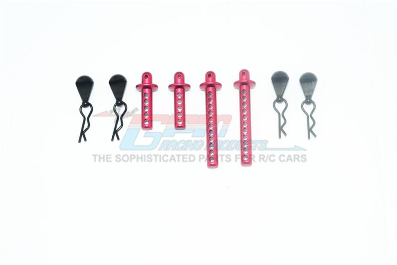 Element Enduro Sendero Trail Truck Upgrade Parts Aluminum Front + Rear Body Post - 8Pc Set Red