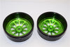 Axial EXO & SCX10 Nylon Front Rims Frame With Aluminum 10 Poles Beadlock Rims - 1Pr Set Green