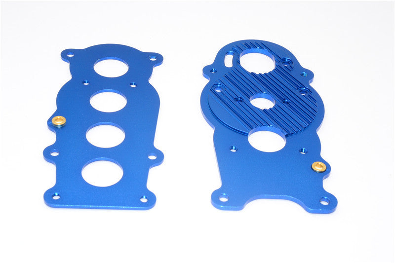 Tamiya Ford F350 High-Lift Aluminum Gear Box Plate - 2Pcs Blue