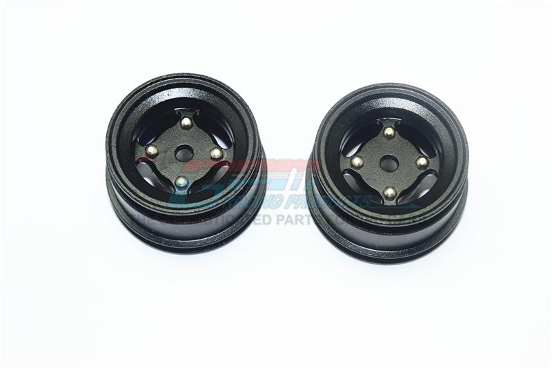 X-Rider 1/8 Flamingo RC Tricycle Aluminum +2mm 4 Lug Rear Rim - 2Pc Set Black