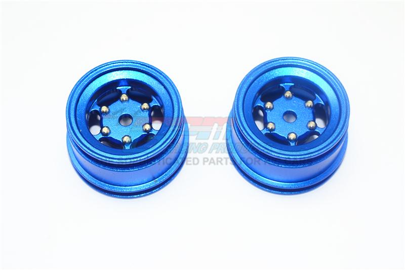 X-Rider 1/8 Flamingo RC Tricycle Upgrade Parts Aluminum 6 Lug Rear Rim - 2Pc Set Blue