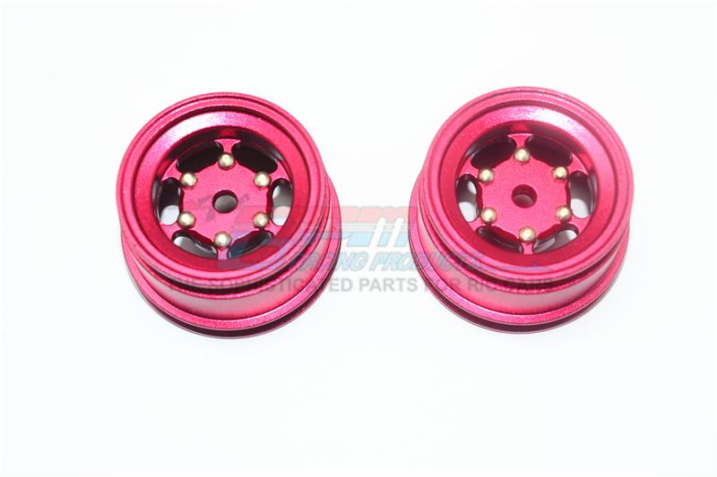 X-Rider 1/8 Flamingo RC Tricycle Upgrade Parts Aluminum 6 Lug Rear Rim - 2Pc Set Red