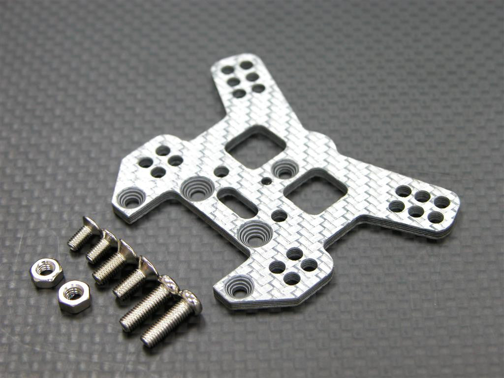 Kyosho Mini Inferno Graphite Rear Damper Tower With Screws (Multiple Colors) - 1Pc Set Silver