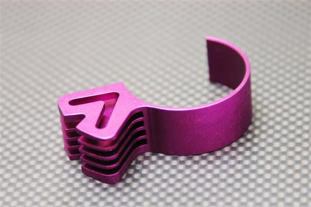 Aluminum 5Fins Motor Heat Sink - 1Pc Purple