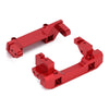 Aluminum Alloy Front & Rear Bumper Mount Servo Stand For 1/10 RC Crawler Traxxas TRX4 TRX-4 8237 Upgrade Parts - 2Pc Set Red