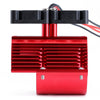 Metal Dual Fan 41-43mm Motor Radiator Heat Sink for 1/8 RC Car Monster Truck Traxxas SUMMIT E-REVO - 1 Set Red