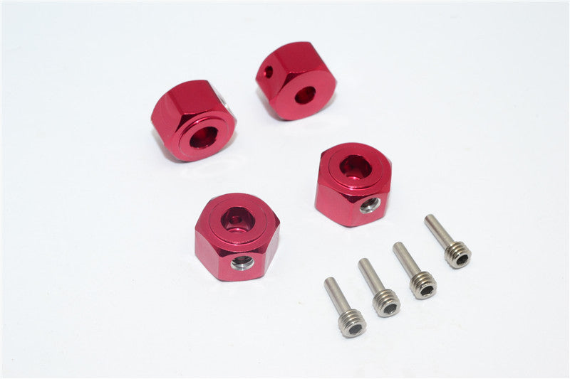 Vaterra K5 Blazer Ascender Aluminum Hex Adapter (12mmx8mm) - 4Pcs Set Red