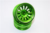 Vaterra K5 Blazer Ascender Aluminum Front/Rear 13 Poles Rims With Silver Lining - 1Pr Green