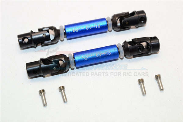 Thunder Tiger Kaiser XS Steel+Aluminum Front & Rear Main Drive Shaft (68mm-78mm) - 2Pcs Set Blue