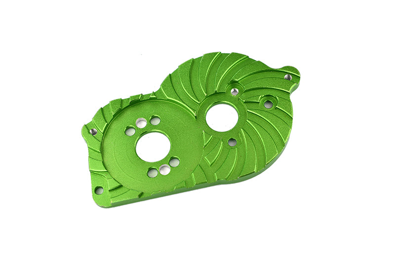 Losi 1/18 Mini-T 2.0 2WD Stadium Truck Aluminum Motor Mount Plate With Heat Sink Fins - 1Pc Set Green