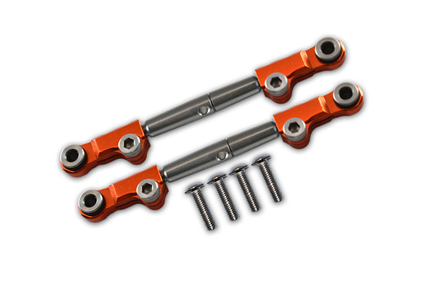 Losi 1/18 Mini-T 2.0 2WD Stadium Truck Aluminum + Stainless Steel Rear Upper Arm Tie Rod - 6Pc Set Orange