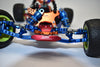 Losi 1/18 Mini-T 2.0 2WD Stadium Truck Aluminum Front Bumper with D-Rings + Aluminum Front Skid Plate - 5Pc Set Blue