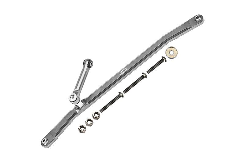 Aluminum Front Steering Tie Rods For Losi 1:8 LMT 4WD Solid Axle Monster Truck LOS04022 /  LMT Mega Truck LOS04024 / LMT Grave Digger / Son-uva Digger LOS04021 / TLR Tuned LMT Kit LOS04027 - Silver