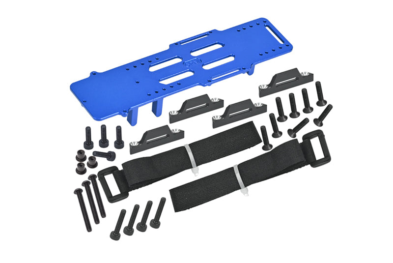 Aluminum 7075 Large Capacity Battery Compartment With ESC and Receiving Bracket For Losi 1/18 Mini LMT 4X4 Brushed Monster Truck RTR-LOS01026 Upgrades - Blue