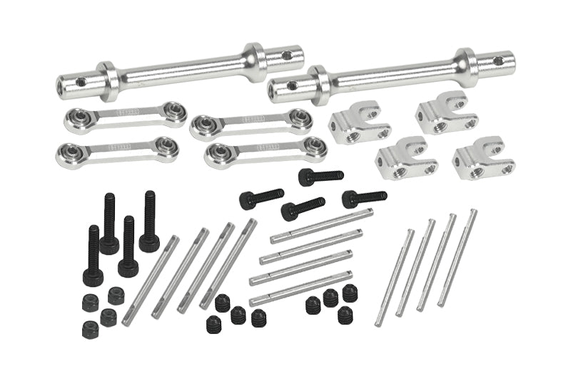 Aluminum 7075 Front & Rear Sway Bar Set For Losi 1/18 Mini LMT 4X4 Brushed Monster Truck RTR-LOS01026 Upgrades - Silver