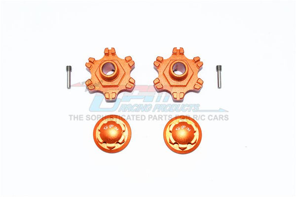 Arrma LIMITLESS All-Road Speed Bash Aluminum Wheel Hex (+6mm) + Wheel Lock - 4Pc Set Orange