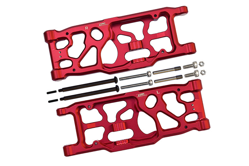 Aluminum Rear Lower Arms For Arrma 1:5 KRATON 8S BLX / OUTCAST 8S BLX / KRATON EXB Roller - 2Pc Set Red