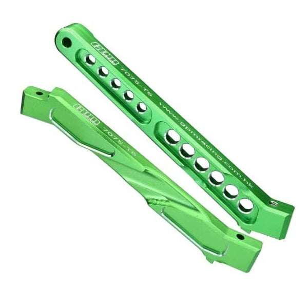 Arrma 1/7 LIMITLESS V2 Speed Bash Roller-ARA7116V2 Aluminum 7075-T6 Front+Rear Chassis Brace - 2Pc Set Green