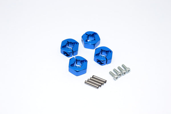 Tamiya MF01X & M06 Aluminum Hex Adapter (12mmX6mm) - 4Pcs Set Blue