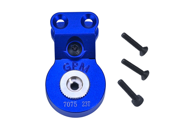 Aluminum 7075 Servo Saver Steering 23T With Built-In Spring For Arrma 1/10 GORGON 4X2 Mega 550 Brushed Monster Truck-ARA3230 Upgrade Parts - Blue