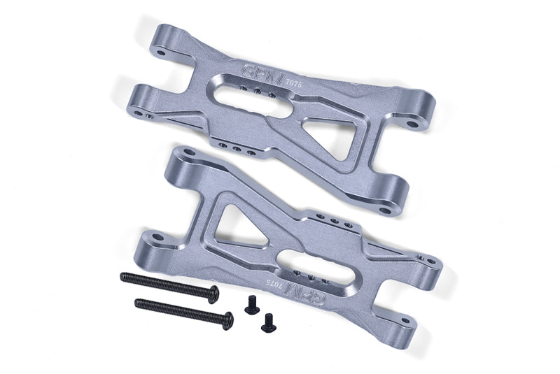 Aluminum 7075 Front Lower Suspension Arms For Arrma 1/10 GORGON 4X2 Mega 550 Brushed Monster Truck-ARA3230 - Silver