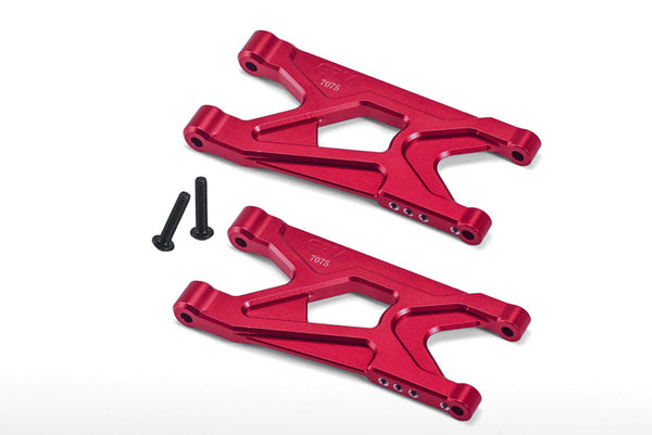 Aluminum 7075 Rear Suspension Arms For Arrma 1/10 GORGON 4X2 Mega 550 Brushed Monster Truck-ARA3230 Upgrades - Red