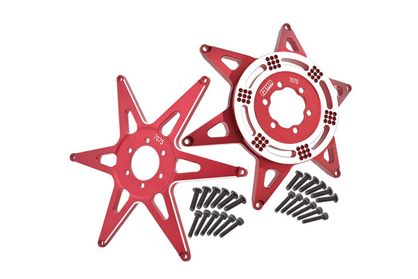 Aluminum 7075 Front & Rear Wheel Pattern Buckle For LOSI 1:4 Promoto MX Motorcycle Dirt Bike RTR FXR LOS06000 LOS06002 Upgrades - Red