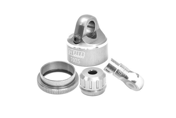 Aluminum 7075 Shock Cap And Shock End Set For LOSI 1:4 Promoto MX Motorcycle Dirt Bike RTR FXR LOS06000 LOS06002 Upgrades - Silver