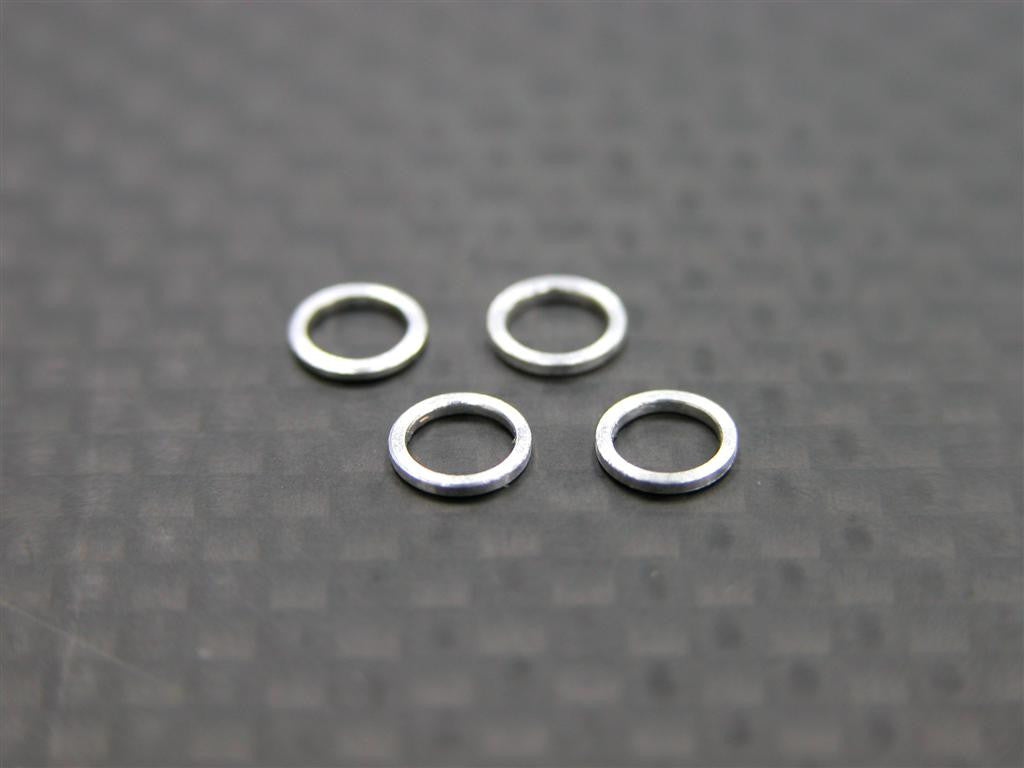 Kyosho Mini-Z AWD Aluminum Shims Use For Knuckle Arm (Thick 0.5mm) - 4Pcs Set Silver