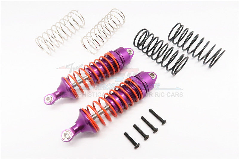 Traxxas Rustler VXL & Craniac Aluminum Front Adjustable Spring Damper With Aluminum Ball Top & Ball Ends (1.3mm, 1.5mm, 1.7mm Coil Spring & 4mm Thick Shaft) - 1Pr Set Purple