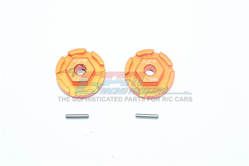 Traxxas Rustler 4X4 VXL (67076-4) Aluminum Hex Adapter (+2mm) - 2Pc Set Orange