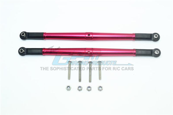 Losi 1/6 Super Baja Rey 4X4 Desert Truck Aluminum Adjustable Rear Upper Chassis Link Tie Rods - 1Pr Set Red