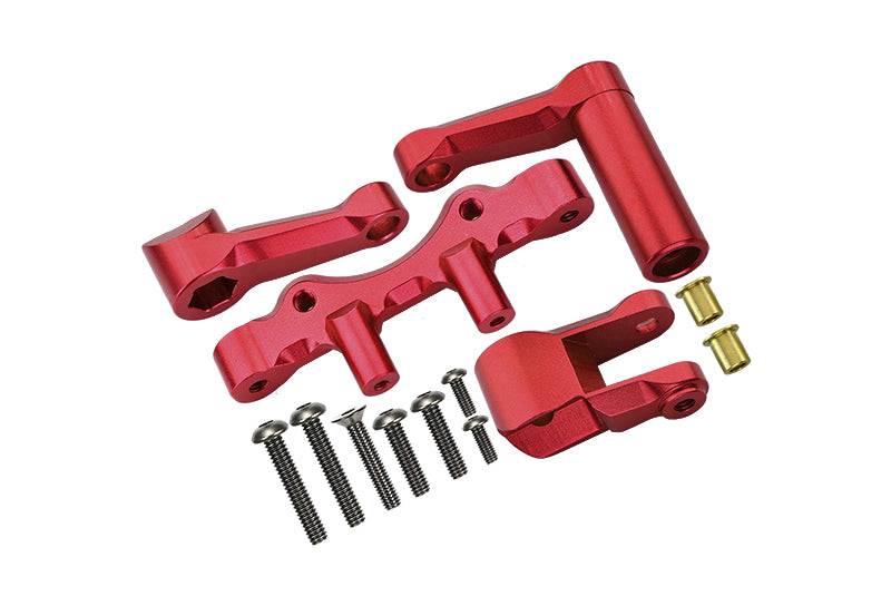 Aluminum Steering Assembly For LOSI 1:6 4WD Super Baja Rey LOS05013 / Super Baja Rey 2.0 LOS05021 Upgrades - Red