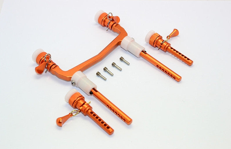 Axial SCX10 II (AX90046) Aluminum Front/Rear Body Post Mount With Magnet Post & Clips - 1 Set Orange