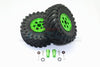 Axial SCX10 II (AX90046, AX90047) 2.2 Inch Rubber Tires With Aluminum Beadlock Weighted Wheels & 25mm Hex Adapters - 1Pr Set Green