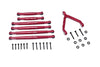 Axial 1:24 SCX24 Deadbolt AXI90081 Aluminium Suspension Links + Front Upper Link Mount - 30Pc Set Red