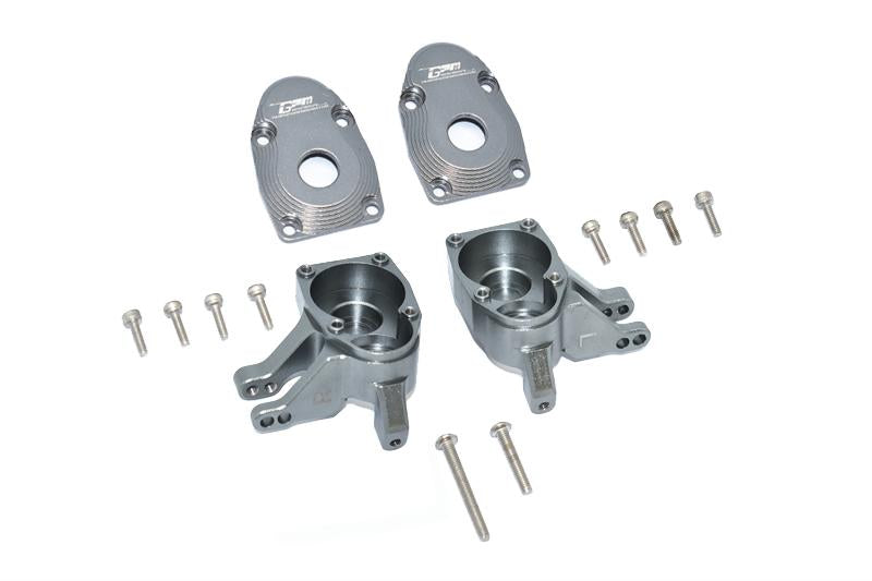 Axial SCX10 III AXI03007 / Capra 1.9 UTB AXI03004 Aluminum Front Knuckle Arms - 4Pc Set Gray Silver