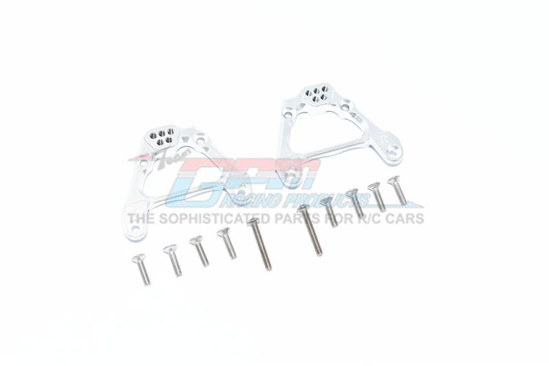 Axial SCX10 III Jeep JL Wrangler (AXI03007) Aluminum Adjustable Rear Damper Mount - 2Pc Set Silver