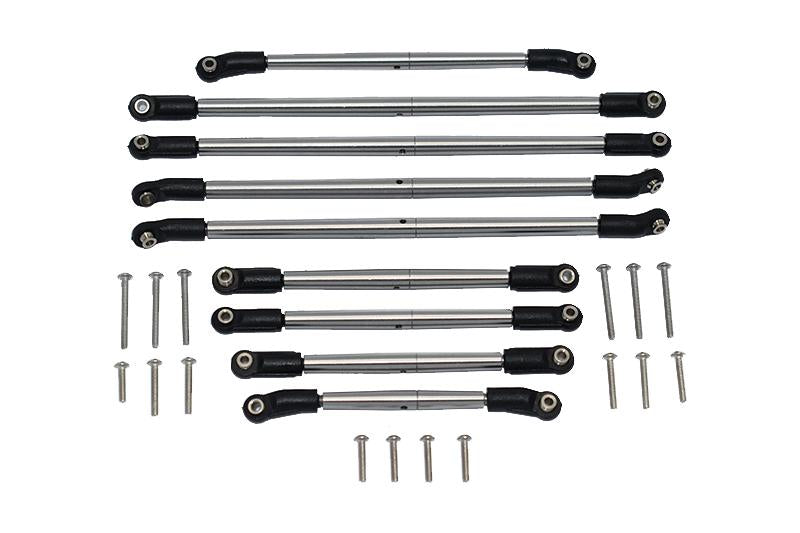 Axial 1/10 SCX10 III JT Gladiator (AXI03006) Stainless Steel Adjustable Tie Rod Turnbuckle Set - 9Pc Set