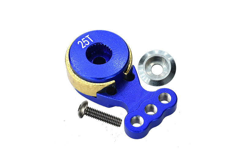 Aluminum Hi-Torque Servo Horn For 25T Spline Output Shaft - 1Pc Blue