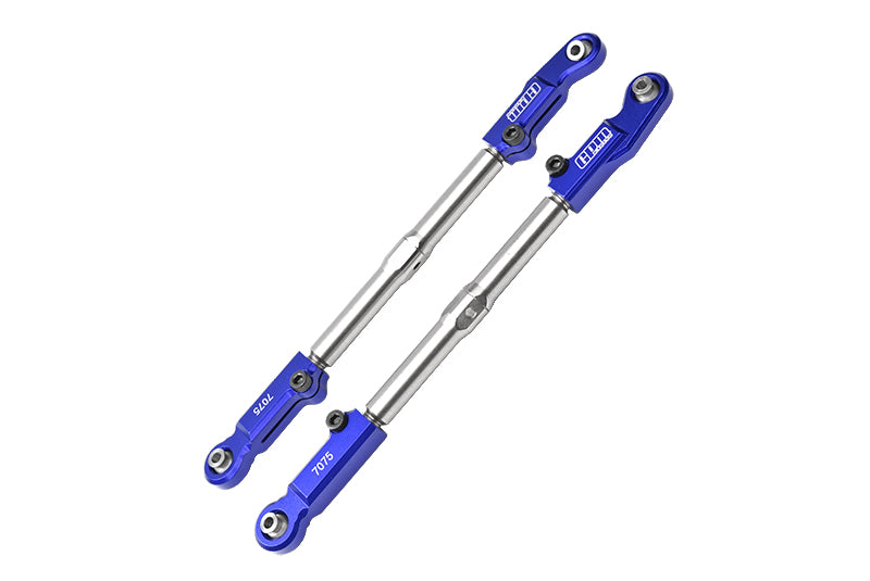 Aluminum 7075-T6 + Stainless Steel Rear Camber Links For Traxxas 1/8 4WD Sledge Monster Truck 95076-4 Upgrades - Blue