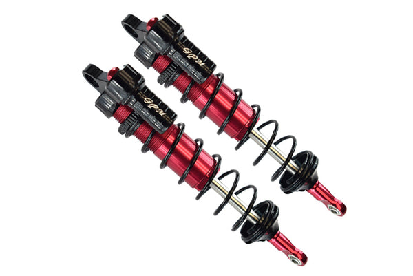 Aluminum Rear L-Shape Piggy Back Adjustable Spring Dampers 143mm For Traxxas 1/8 4WD Sledge Monster Truck 95076-4 - 2Pc Set Red