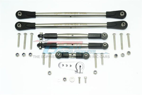 Losi 1/6 Super Baja Rey 4X4 Desert Truck Stainless Steel Adjustable Tie Rods With Aluminum Servo Horn - 29Pc Set Silver